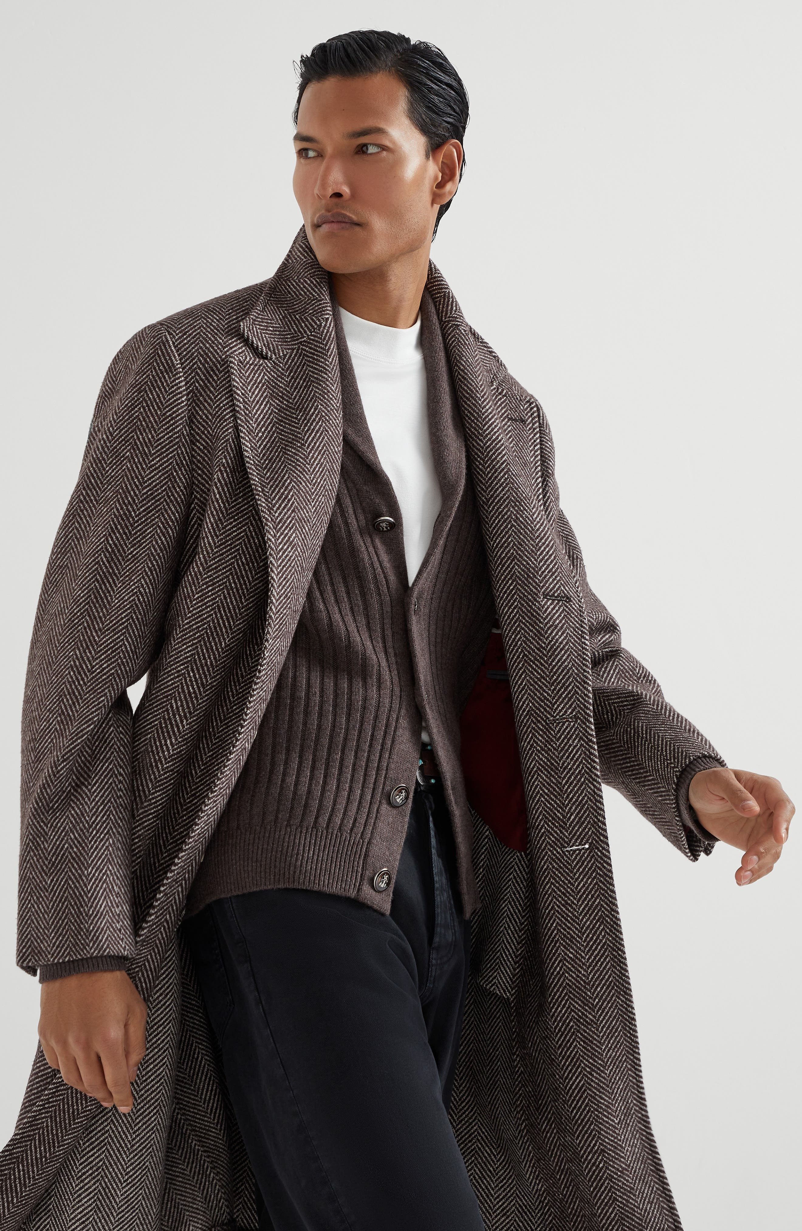Brunello Cucinelli Cardigan with metal buttons in Brown at Nordstrom - 5