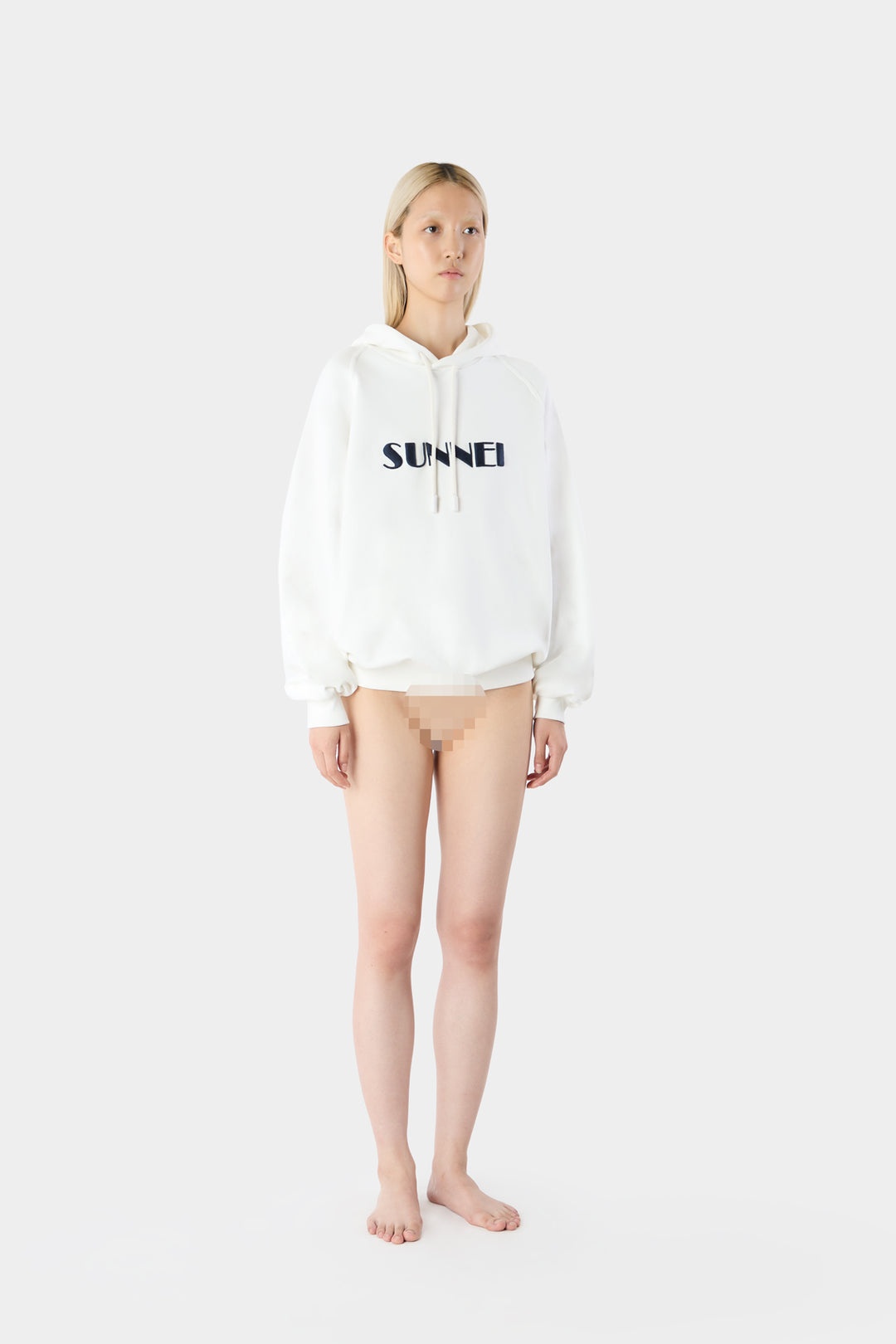 EMBROIDERED HOODIE / white - 4