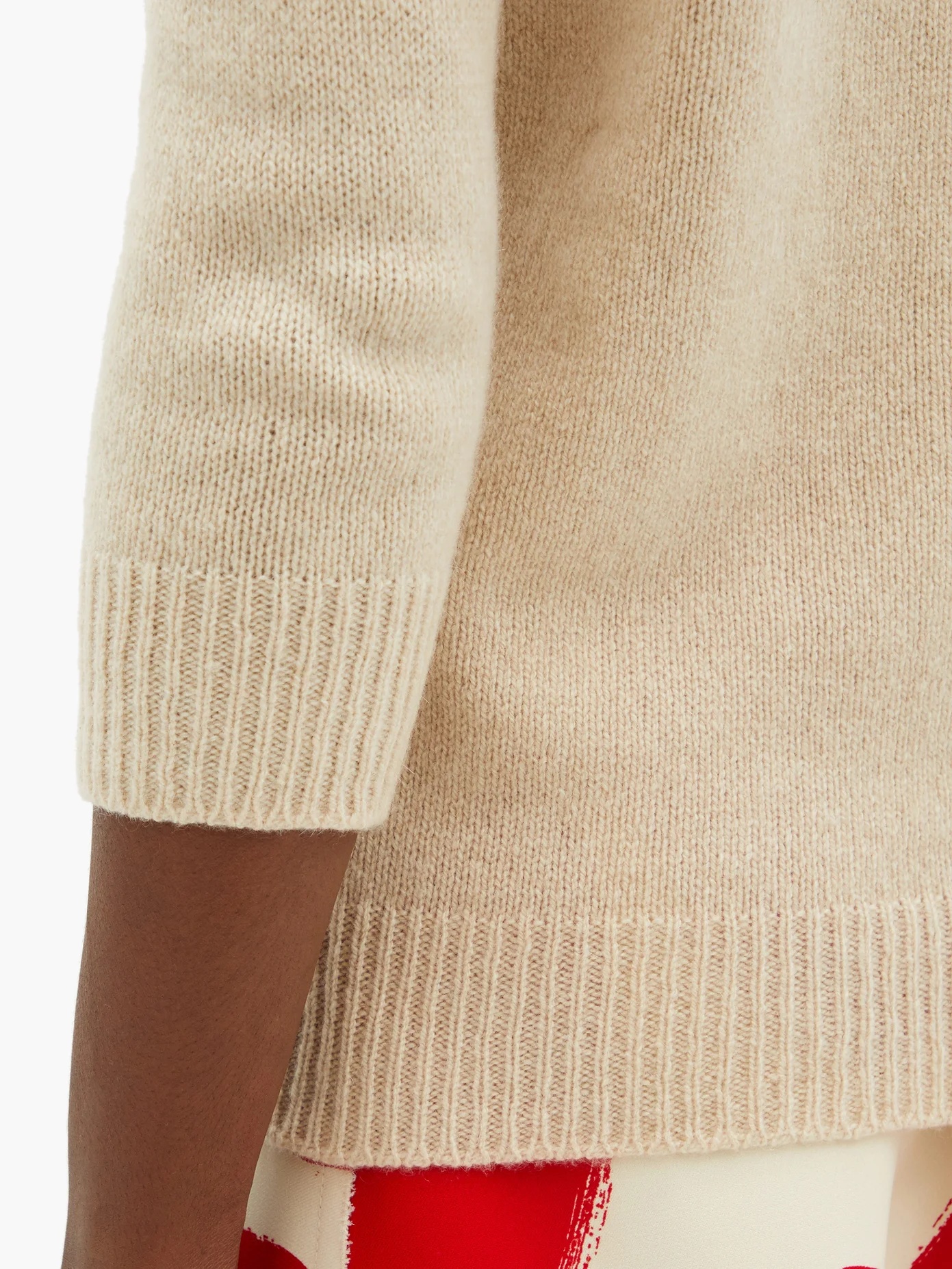 Boat-neck crop-sleeved sweater - 3