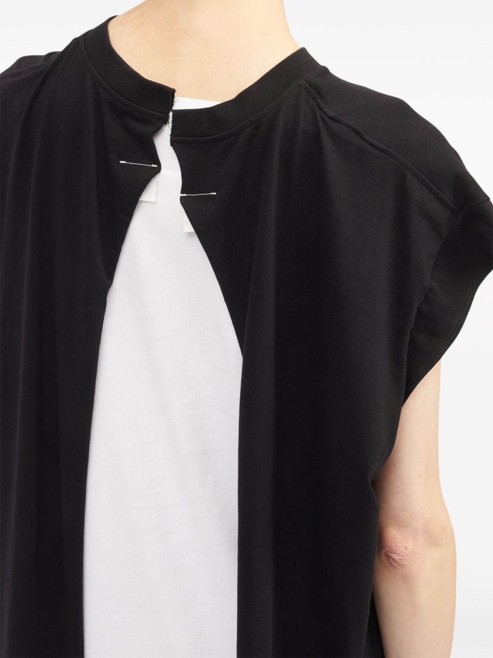 layered cotton midi dress - 5