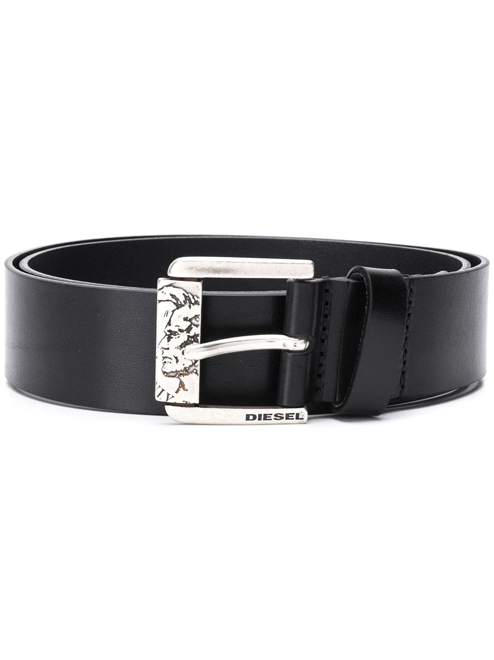 sculpted buckle calf leather belt - 1