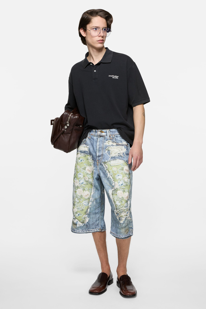 Acne Studios Trompe-l’œil denim shorts - Blue/green outlook