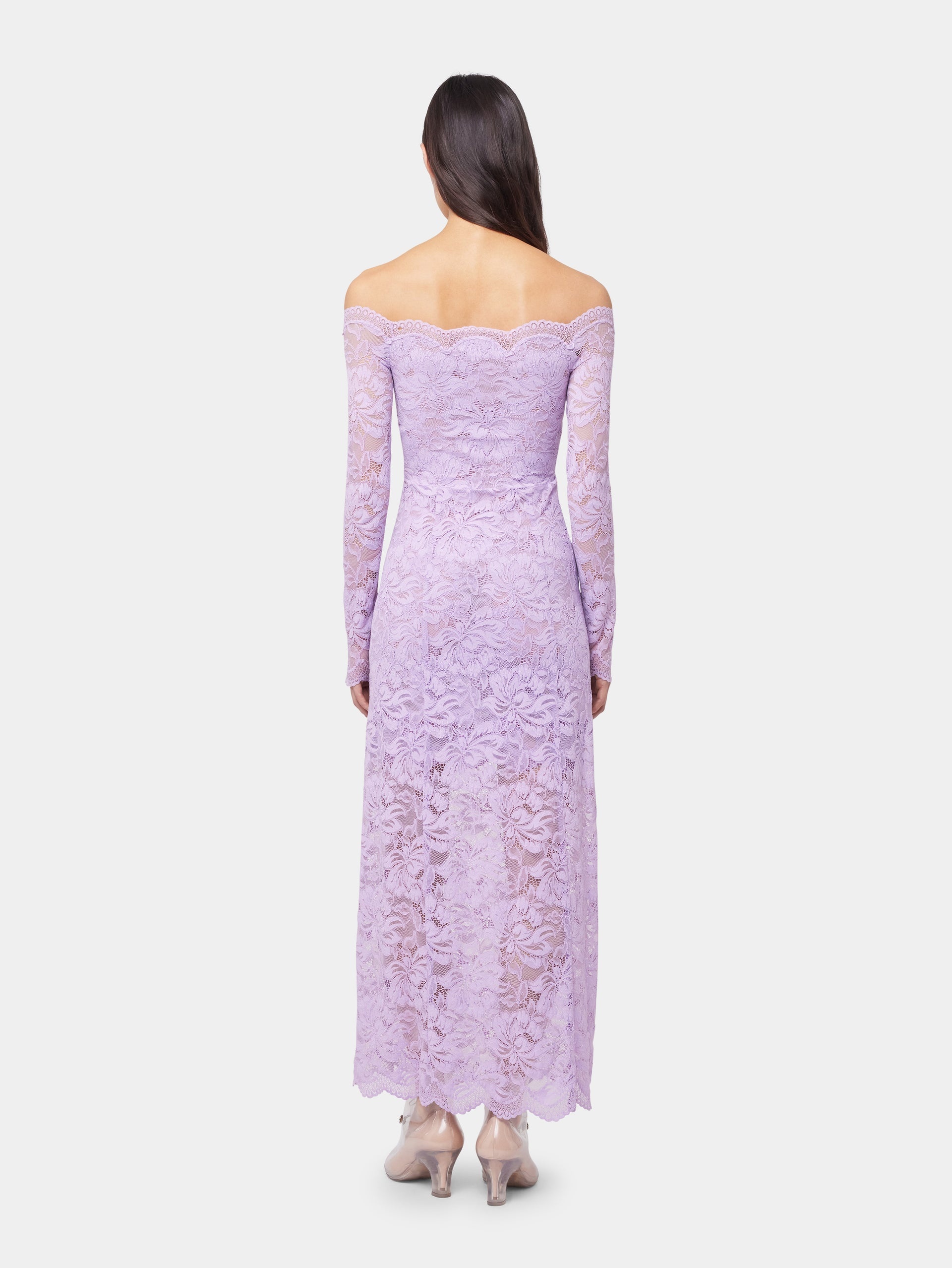 LAVENDER LONG DRESS IN LACE - 3