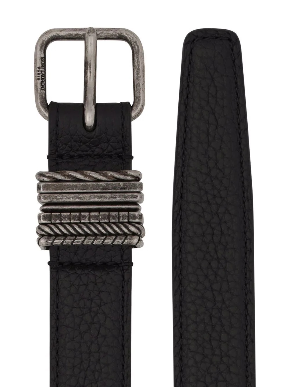 buckled leather belt - 2