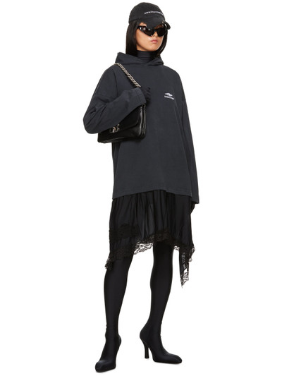 BALENCIAGA Black Hooded Midi Dress outlook