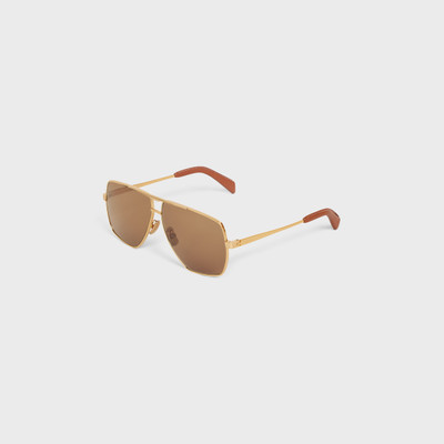 CELINE Metal Frame 25 Sunglasses in Metal with Leather outlook