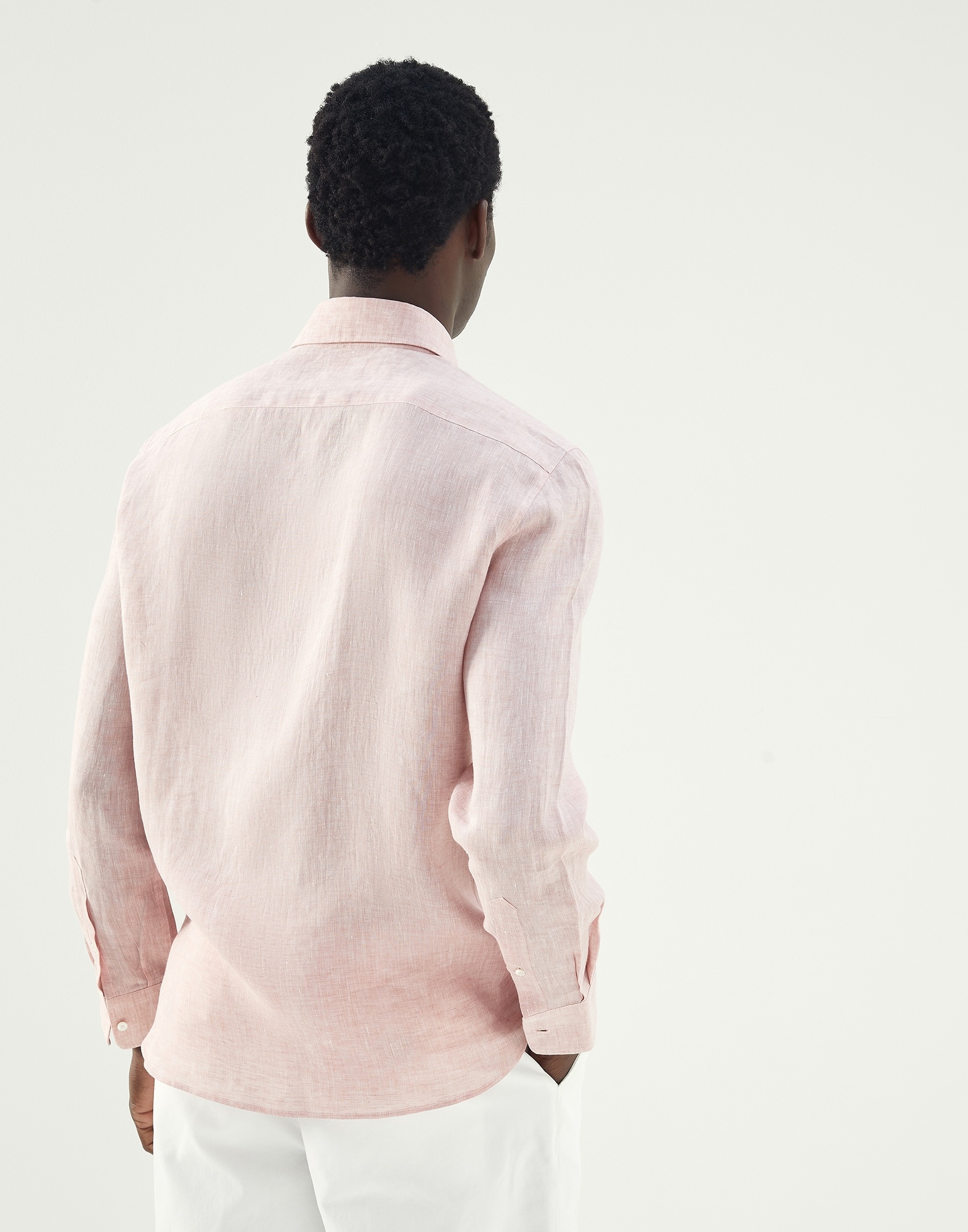 Linen easy fit shirt with spread collar - 2