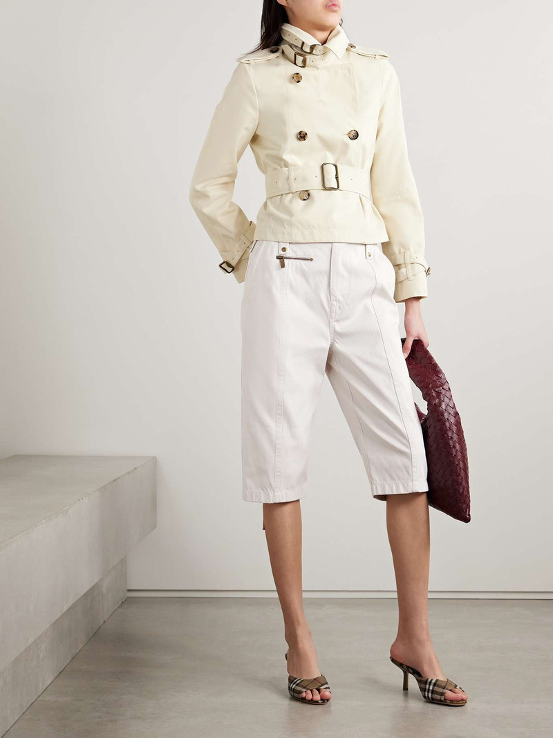 Burberry Cotton-twill shorts Off-white outlook