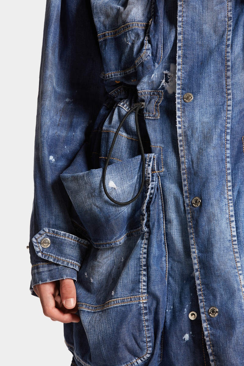 DENIM MULTIPOCKET CARGO PARKA - 7
