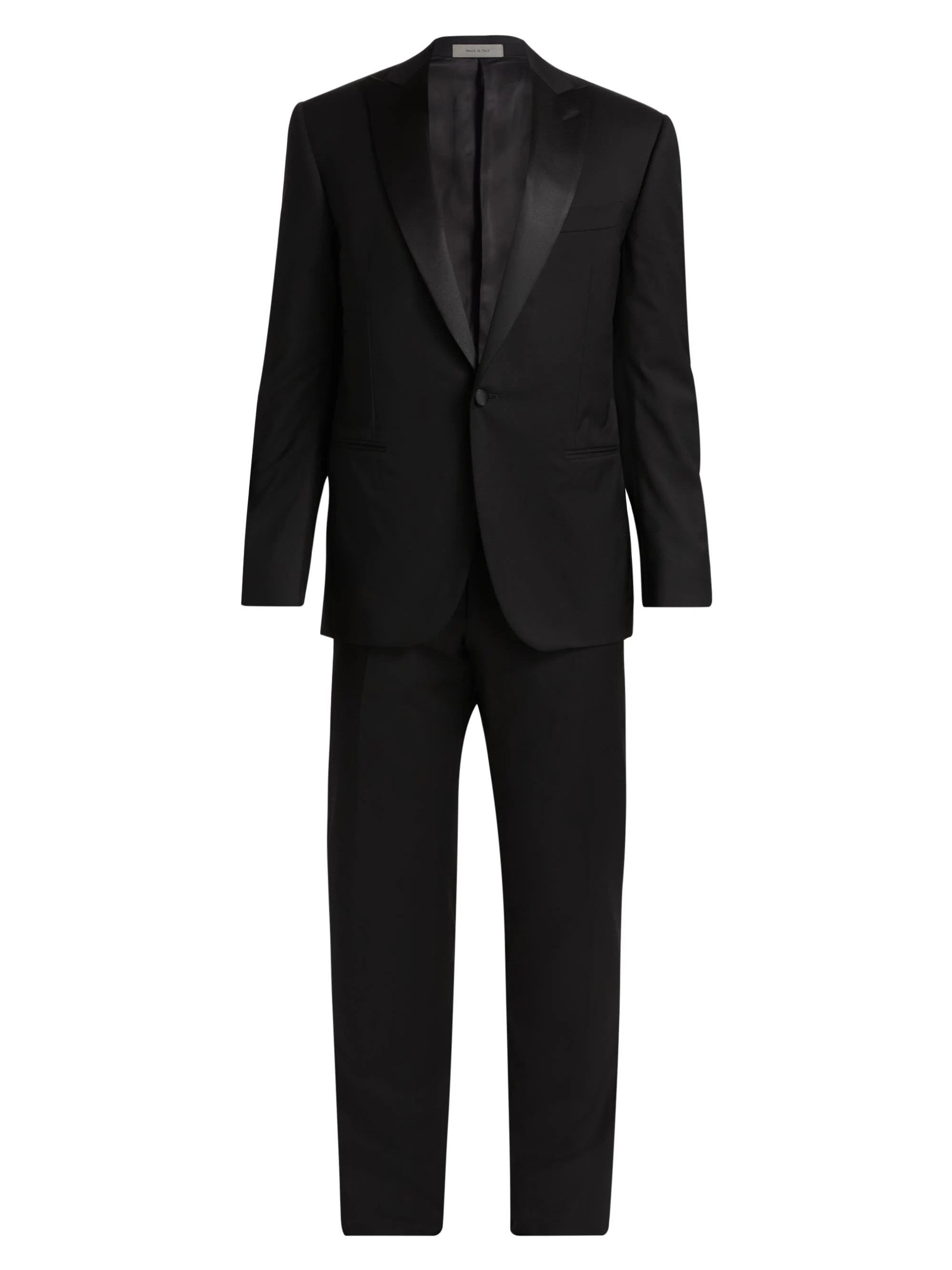 Men's Virgin Wool Single-Breasted Tuxedo - Black - 1