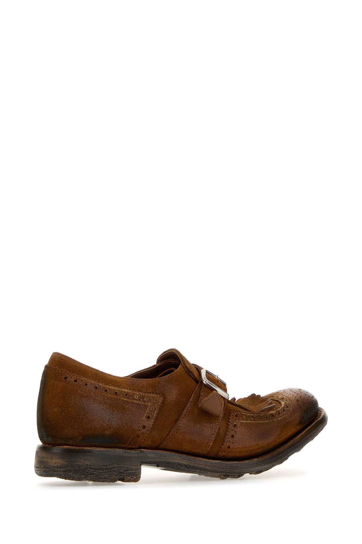 Caramel suede Shanghai W monk strap shoes - 3