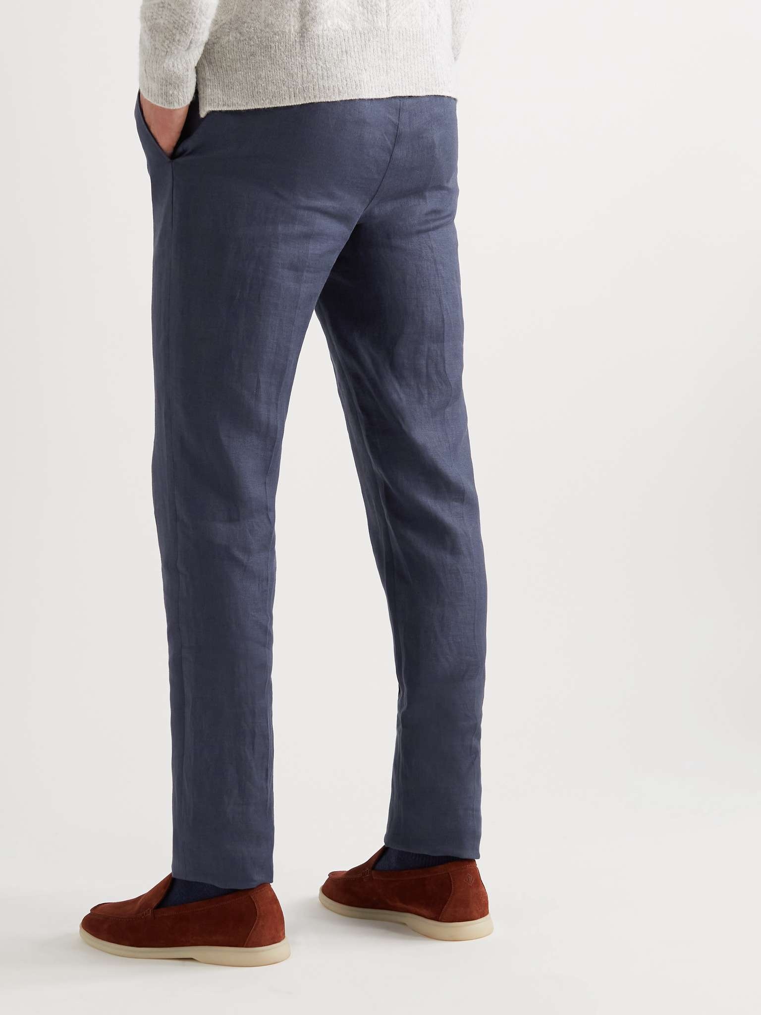 Sidney Slim-Fit Tapered Linen Drawstring Trousers - 4