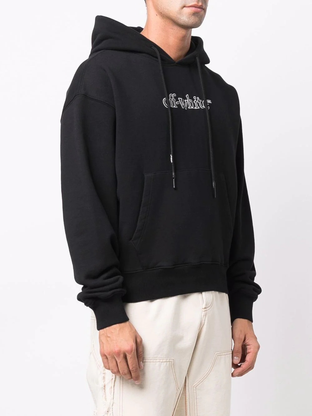 logo-print cotton hoodie - 3