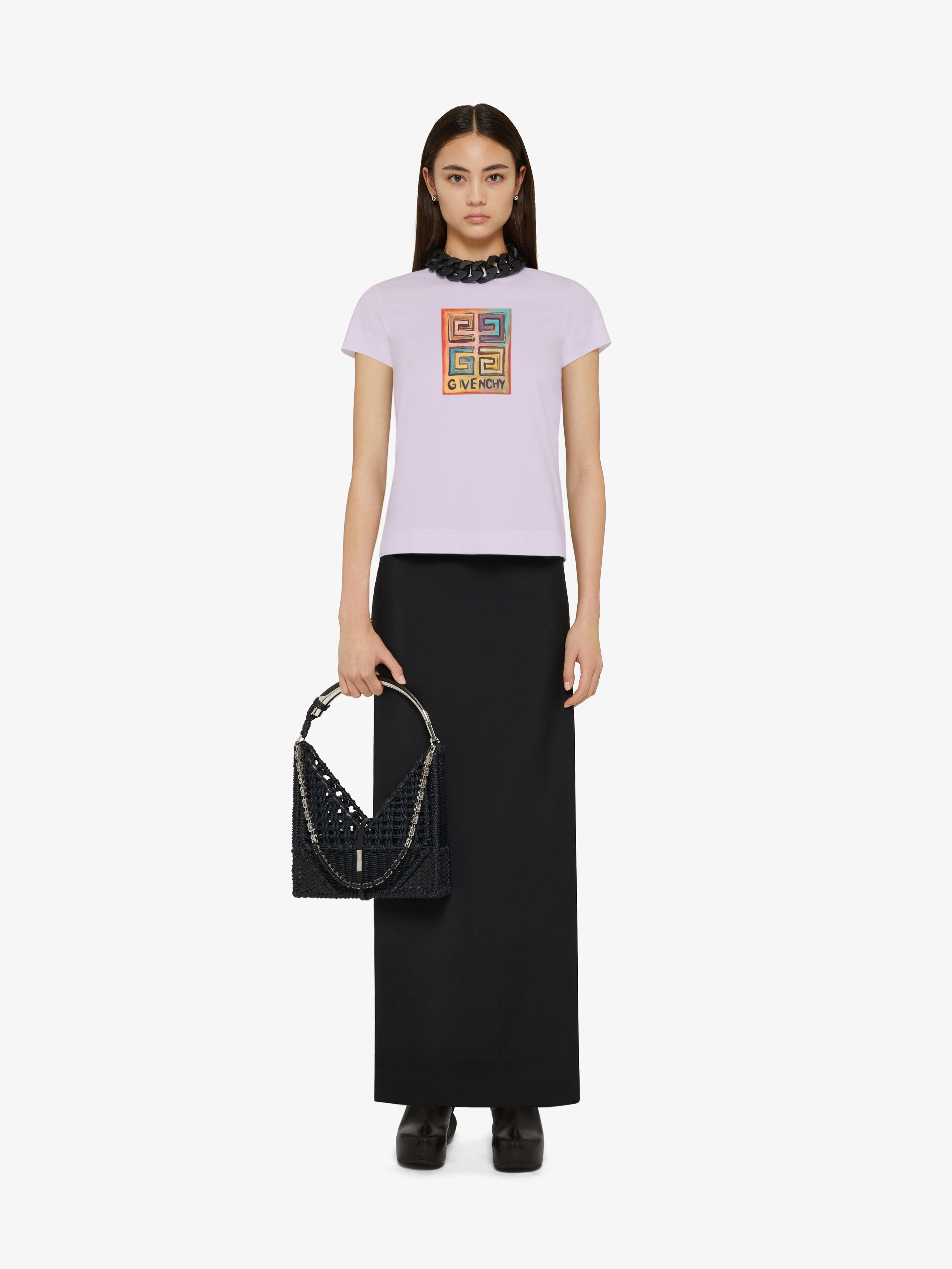 SLIM FIT T-SHIRT IN JERSEY WITH GIVENCHY 4G PRINTS - 2