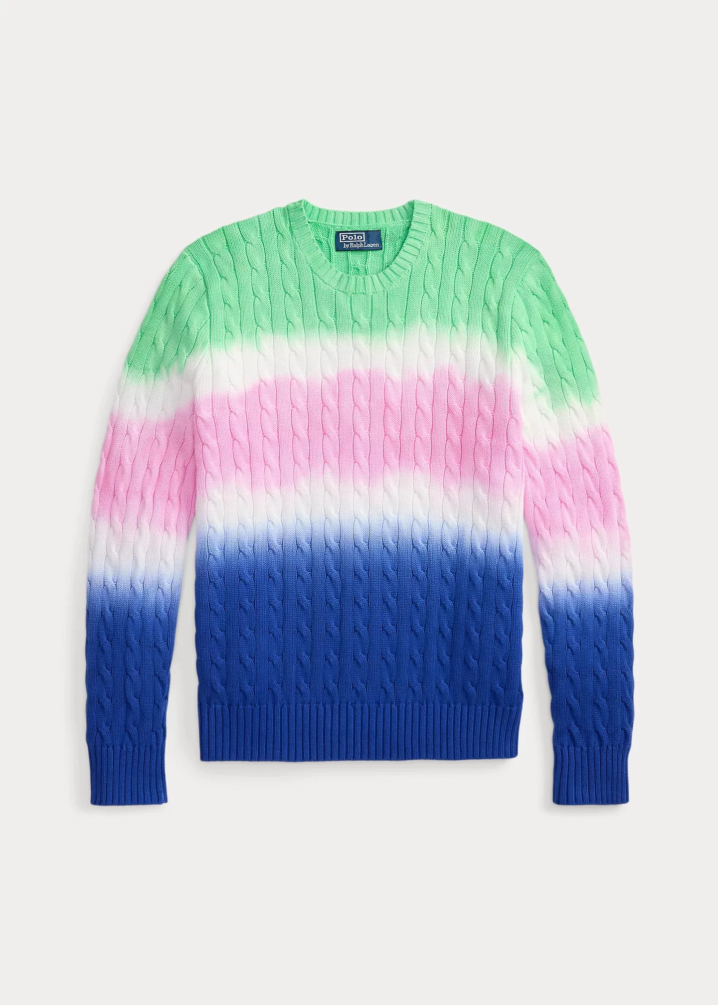Dip-Dyed Cable-Knit Cotton Sweater - 1