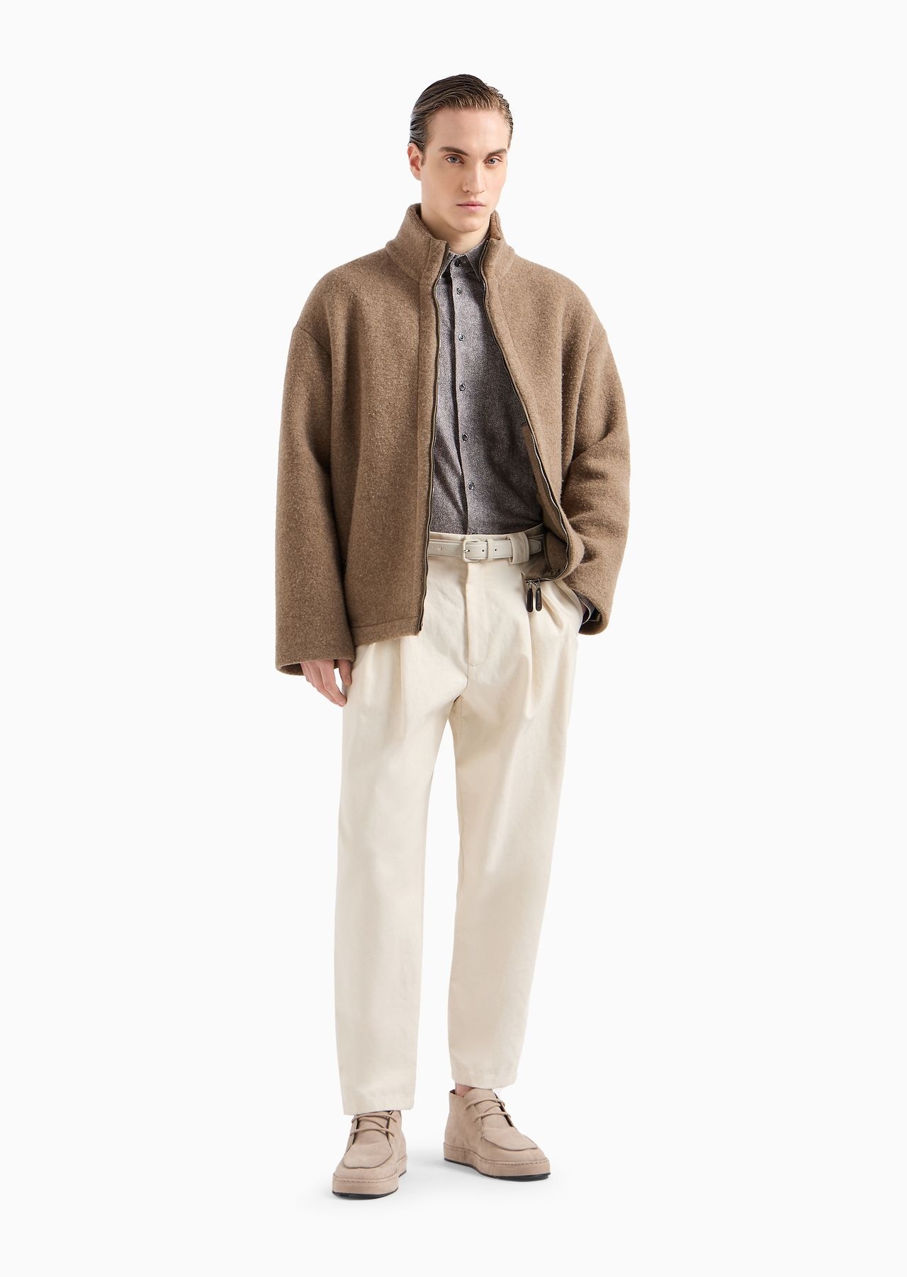 One-pleat trousers in cotton gabardine - 7
