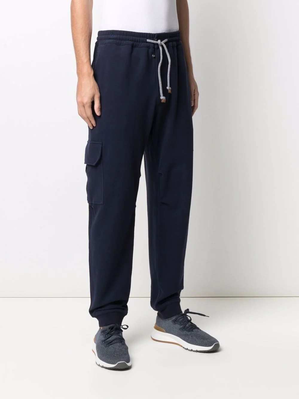 drawstring-fastening waist track pants - 3