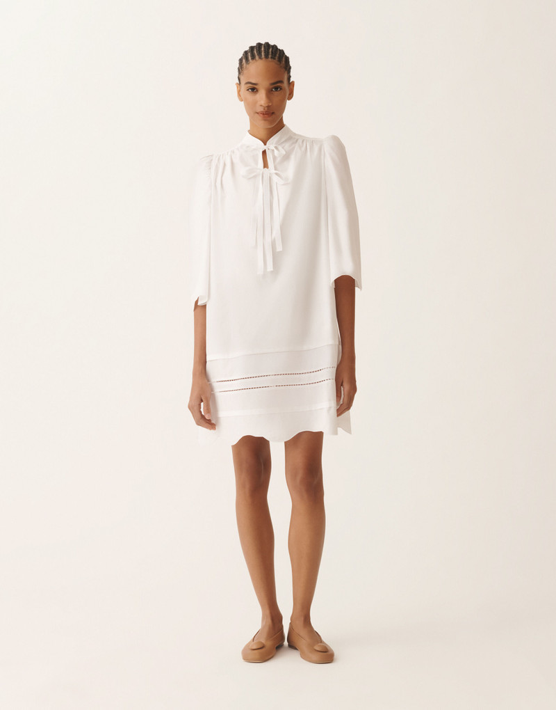 Optical white poplin dress 3