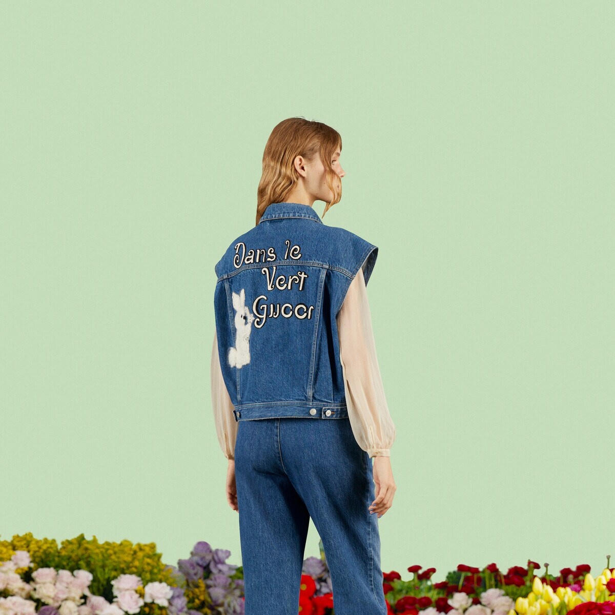 Washed denim vest - 7