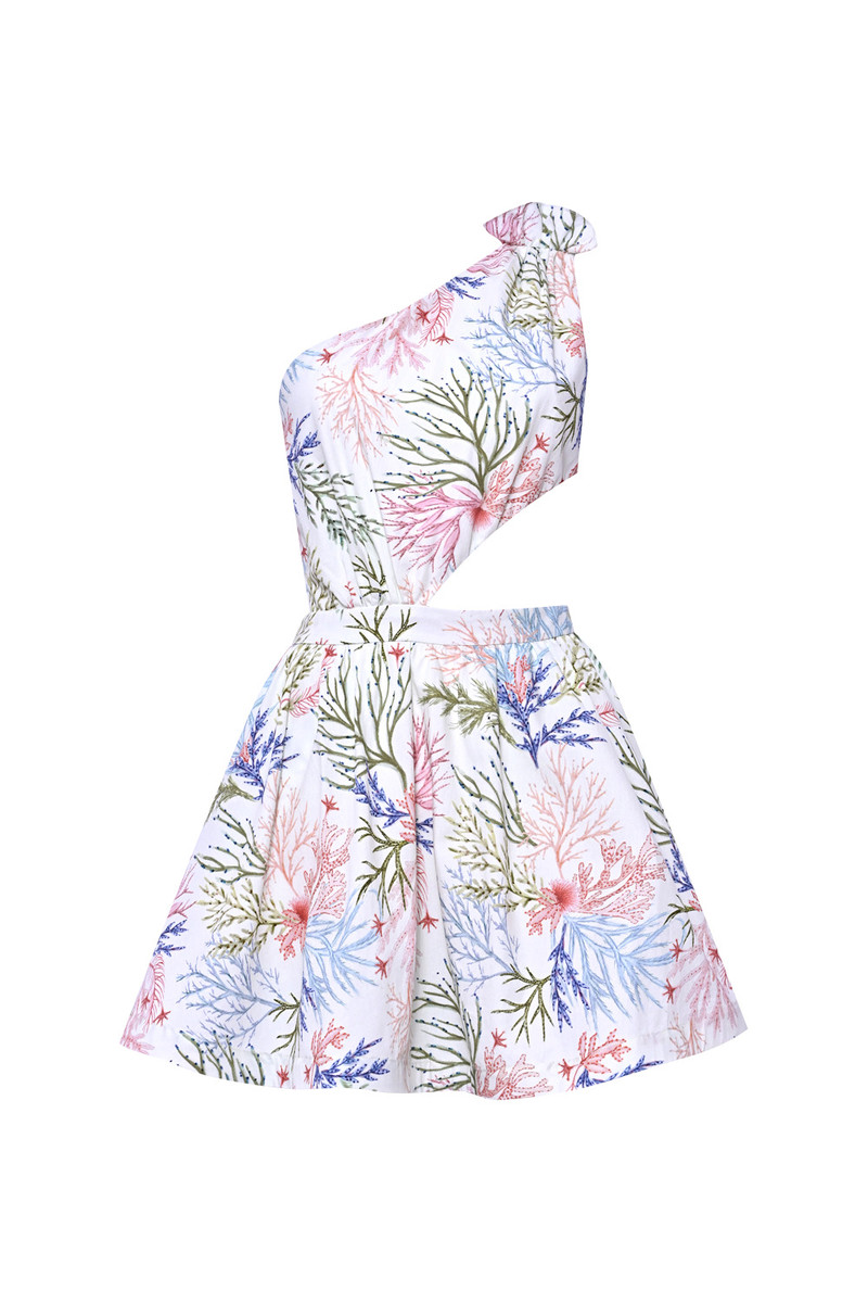 PatBO SEAWEED ONE SHOULDER MINI DRESS outlook