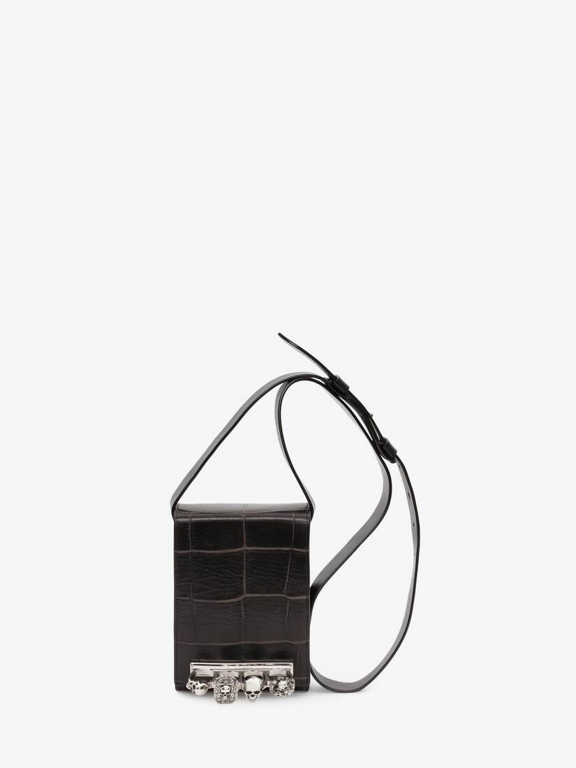 Four Ring Small Messenger Bag in Black - 1