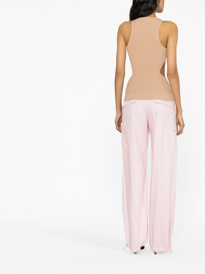 cut out-detail ribbed-knit top 3