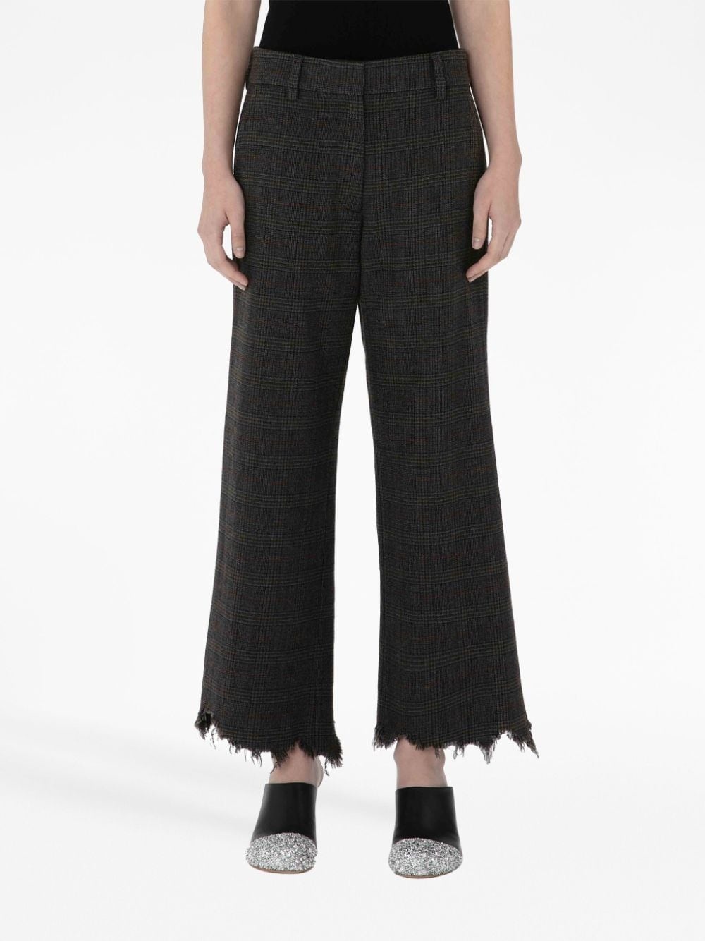 distressed-effect straight-leg trousers - 3