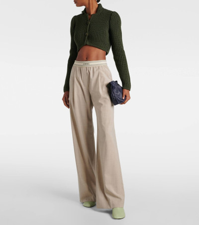 Loewe Cropped ribbed-knit cardigan outlook