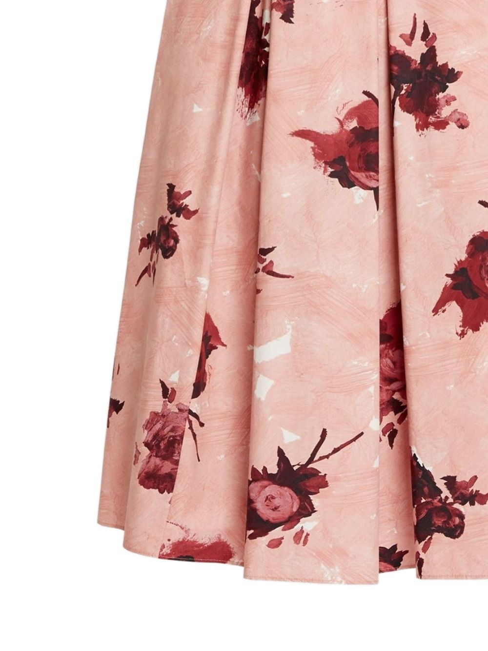 pleated rose-print skirt - 2