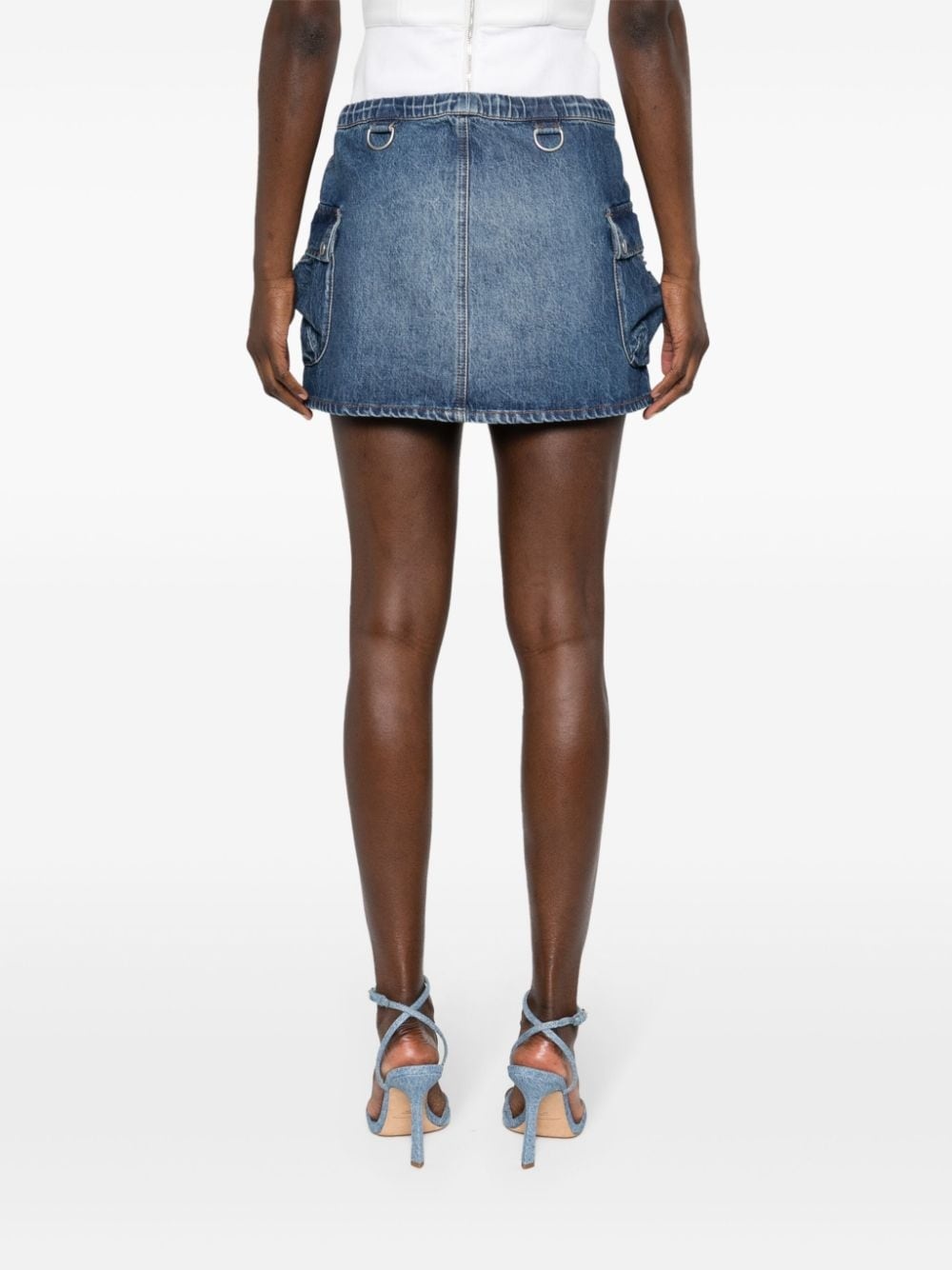 denim cargo mini skirt - 4