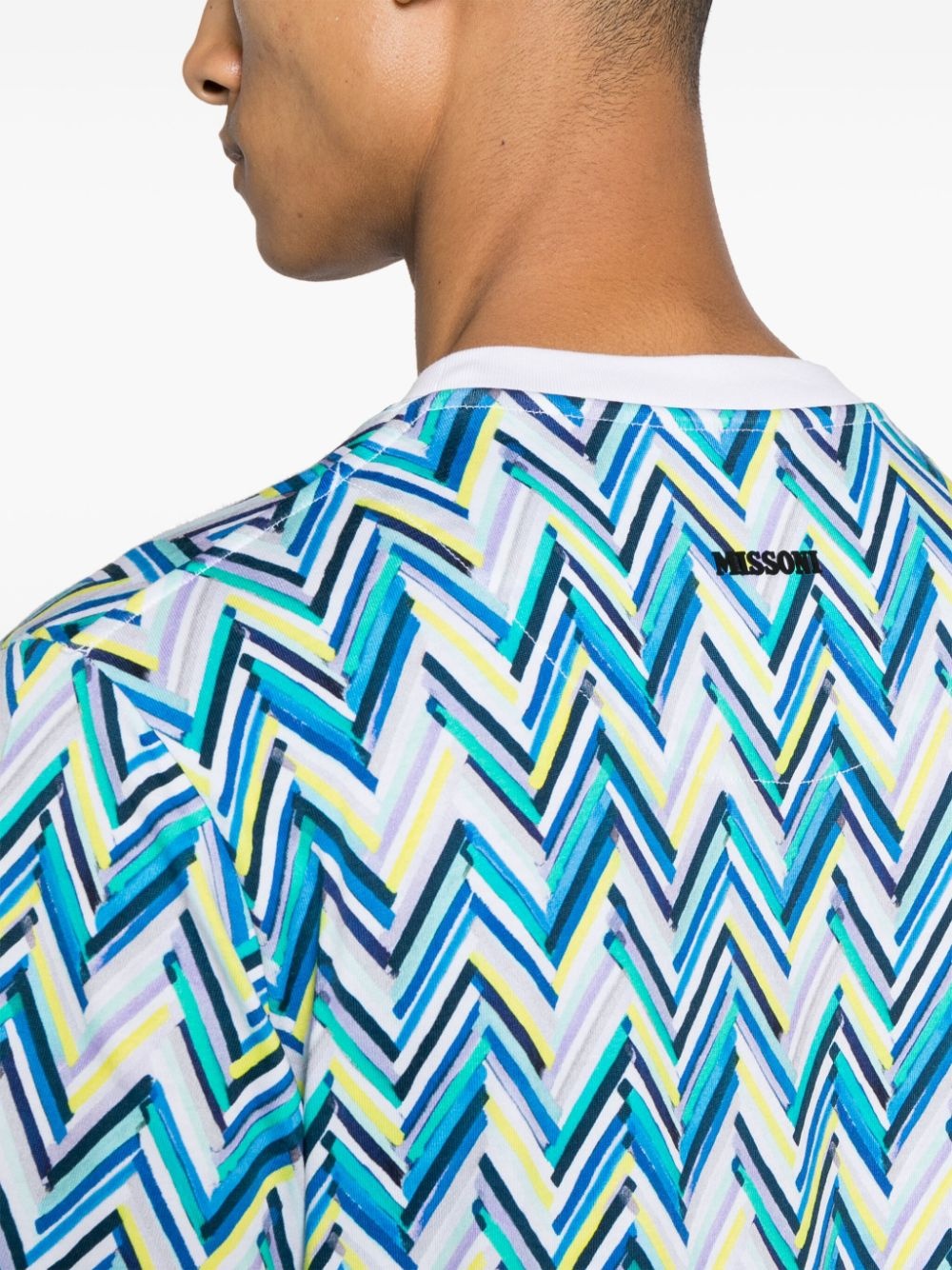 chevron-print cotton T-shirt - 5