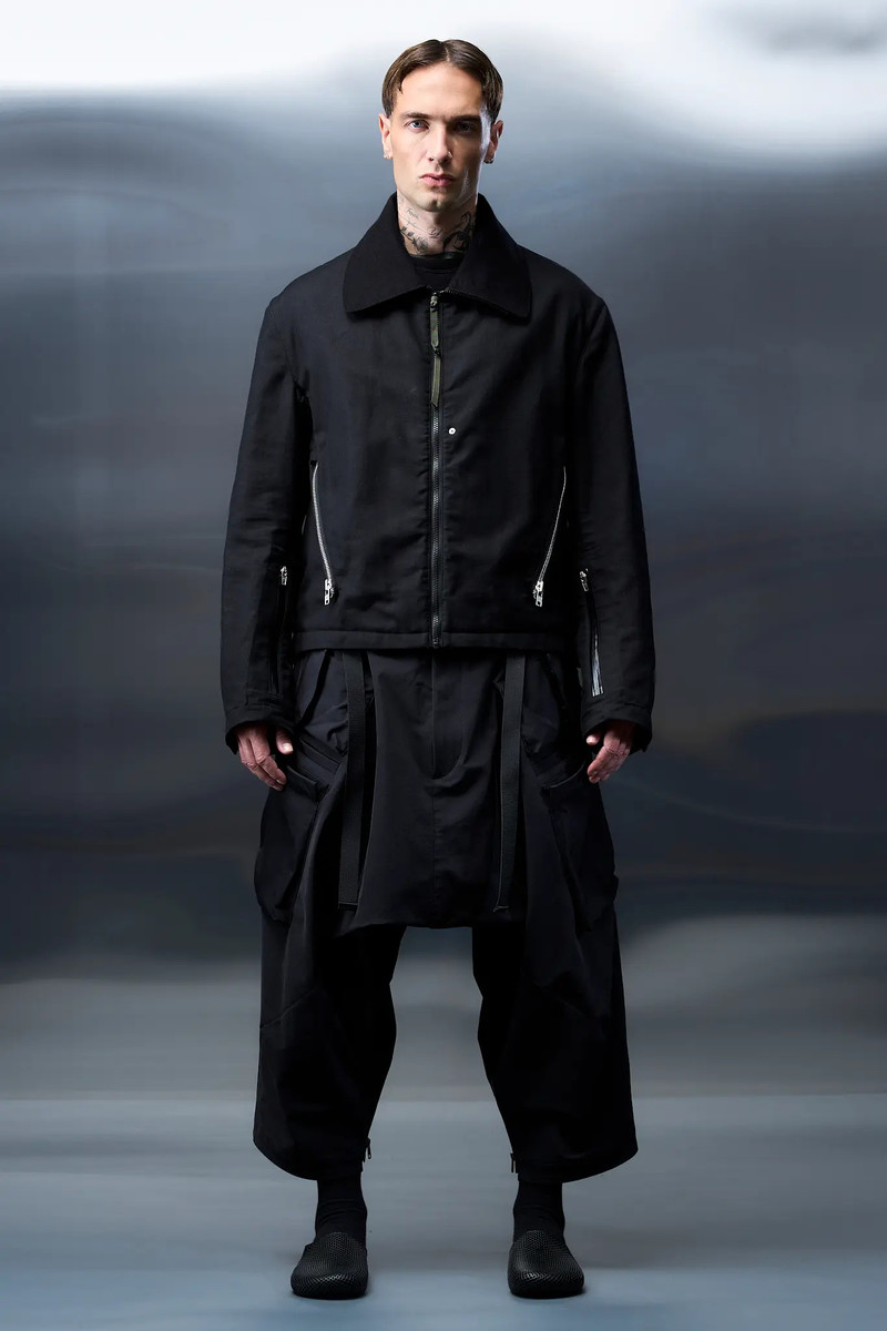 ACRONYM J125-KI Rips Moleskin Cotton Flight Jacket Black outlook