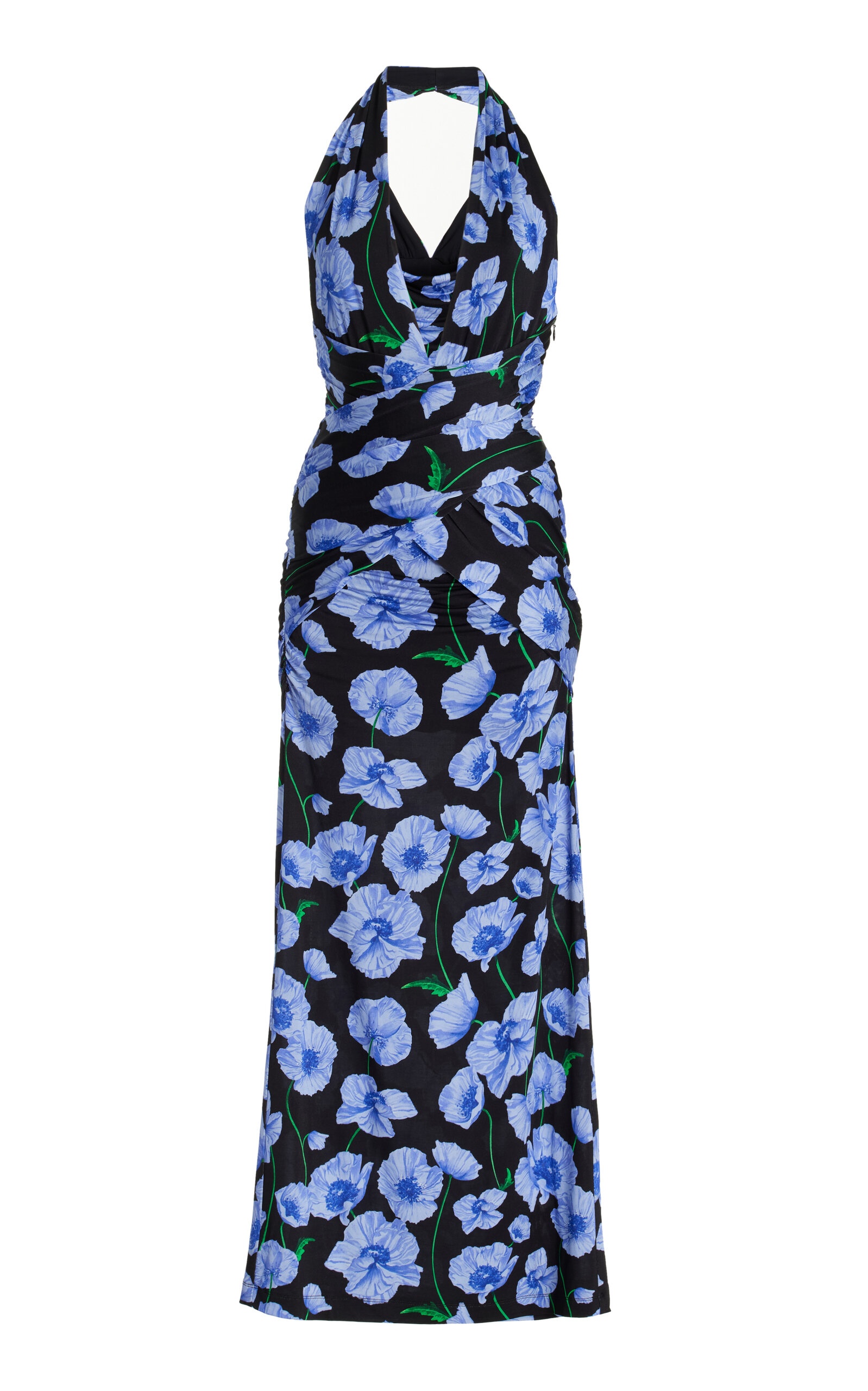 Ruched Jersey Halter Midi Dress floral - 1