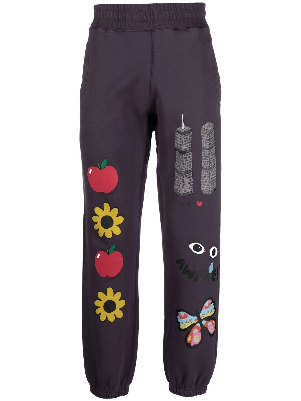 graphic-print elasticated track-pants - 1