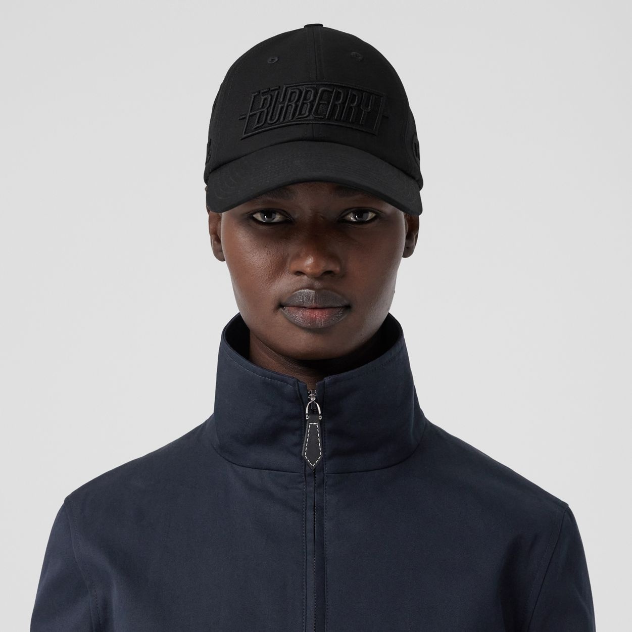 Funnel Neck Cotton Gabardine Trench Coat - 3