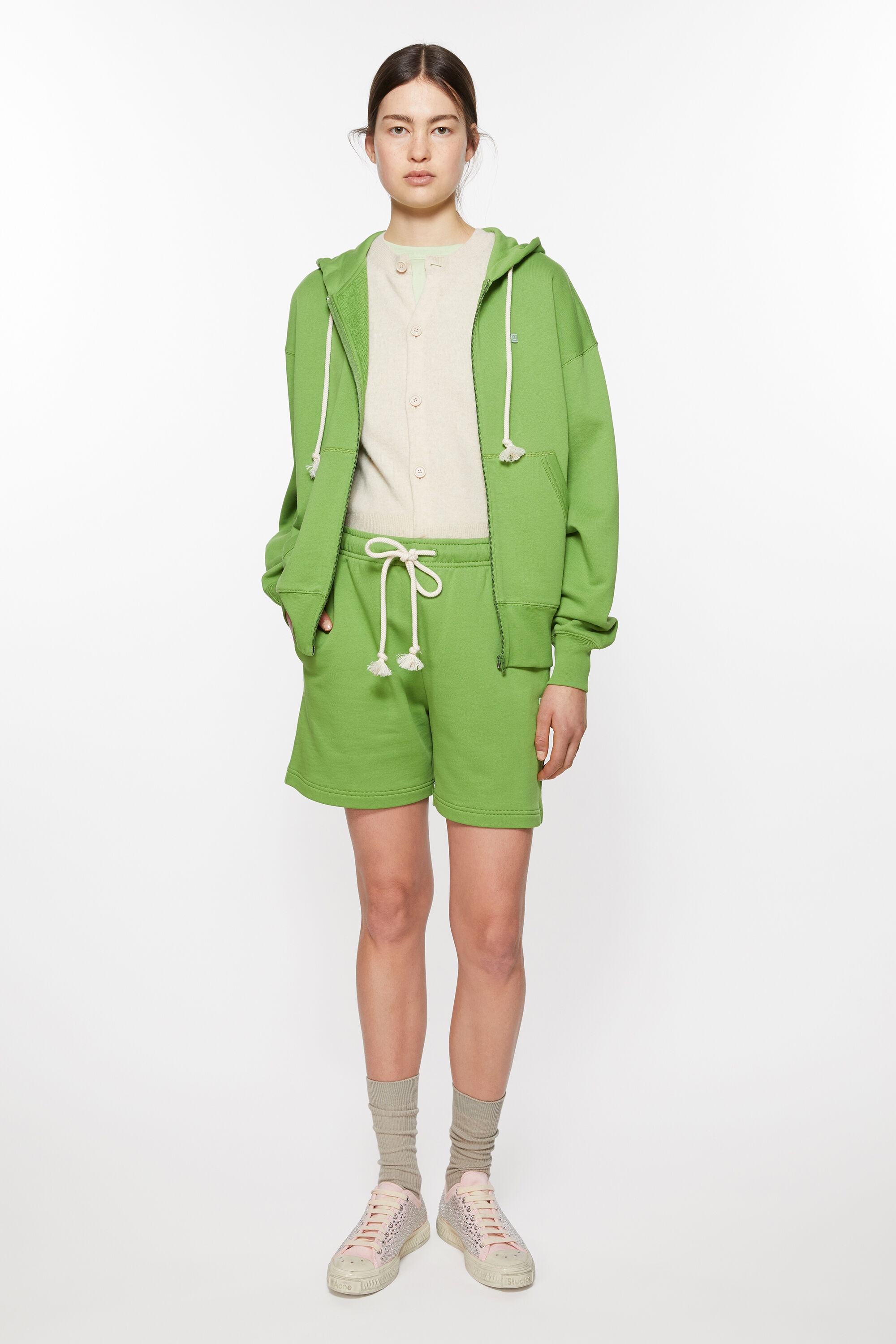 Fleece shorts - Herb green - 4