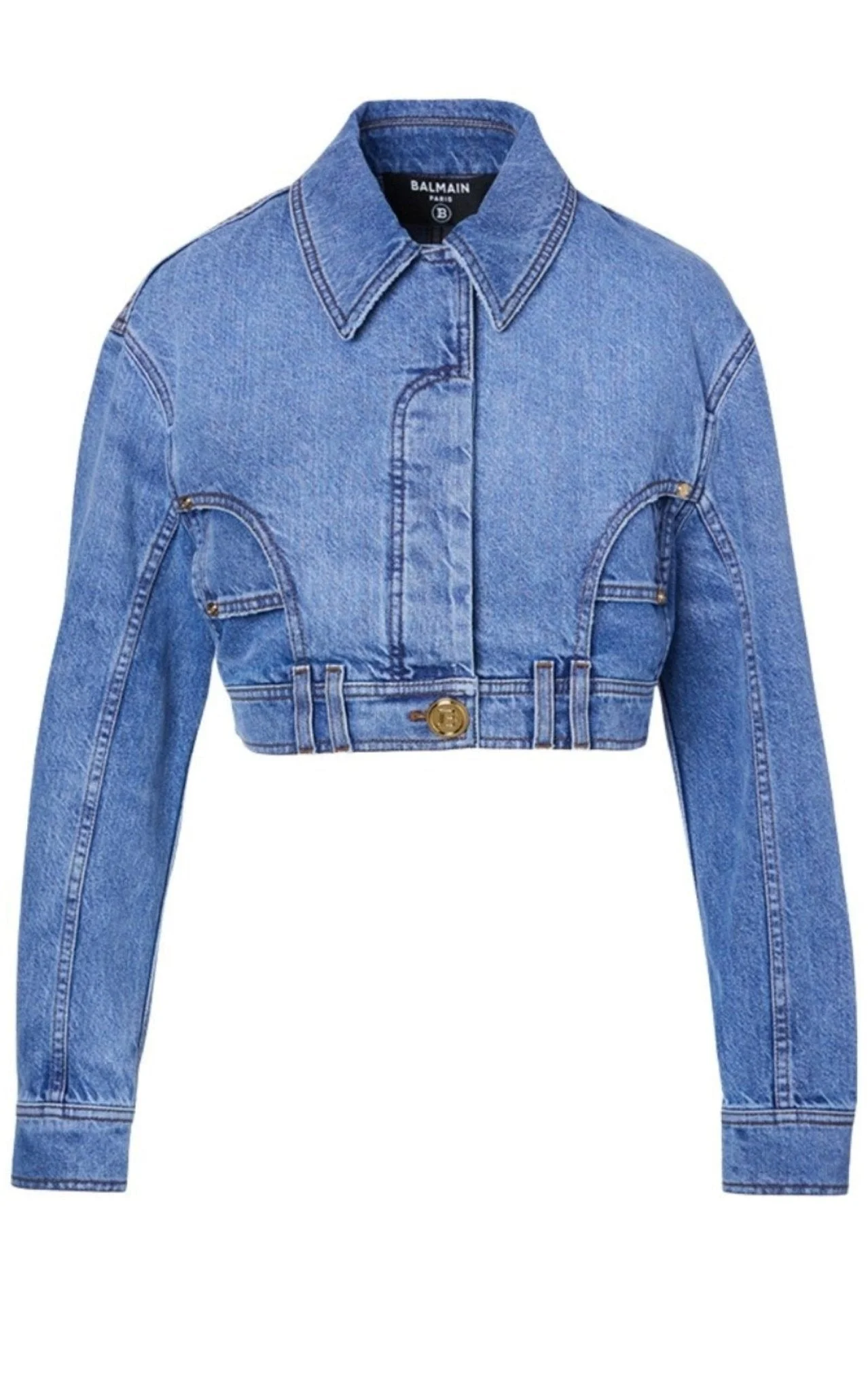 Cropped Denim Jacket - 1