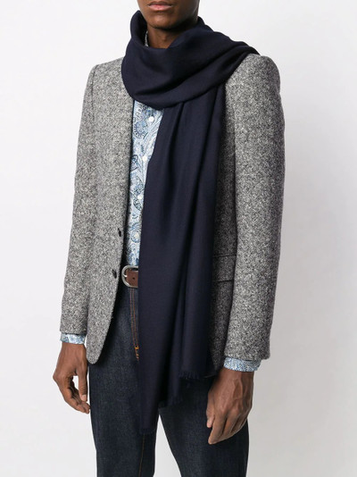 Etro fine-knit frayed edge scarf outlook