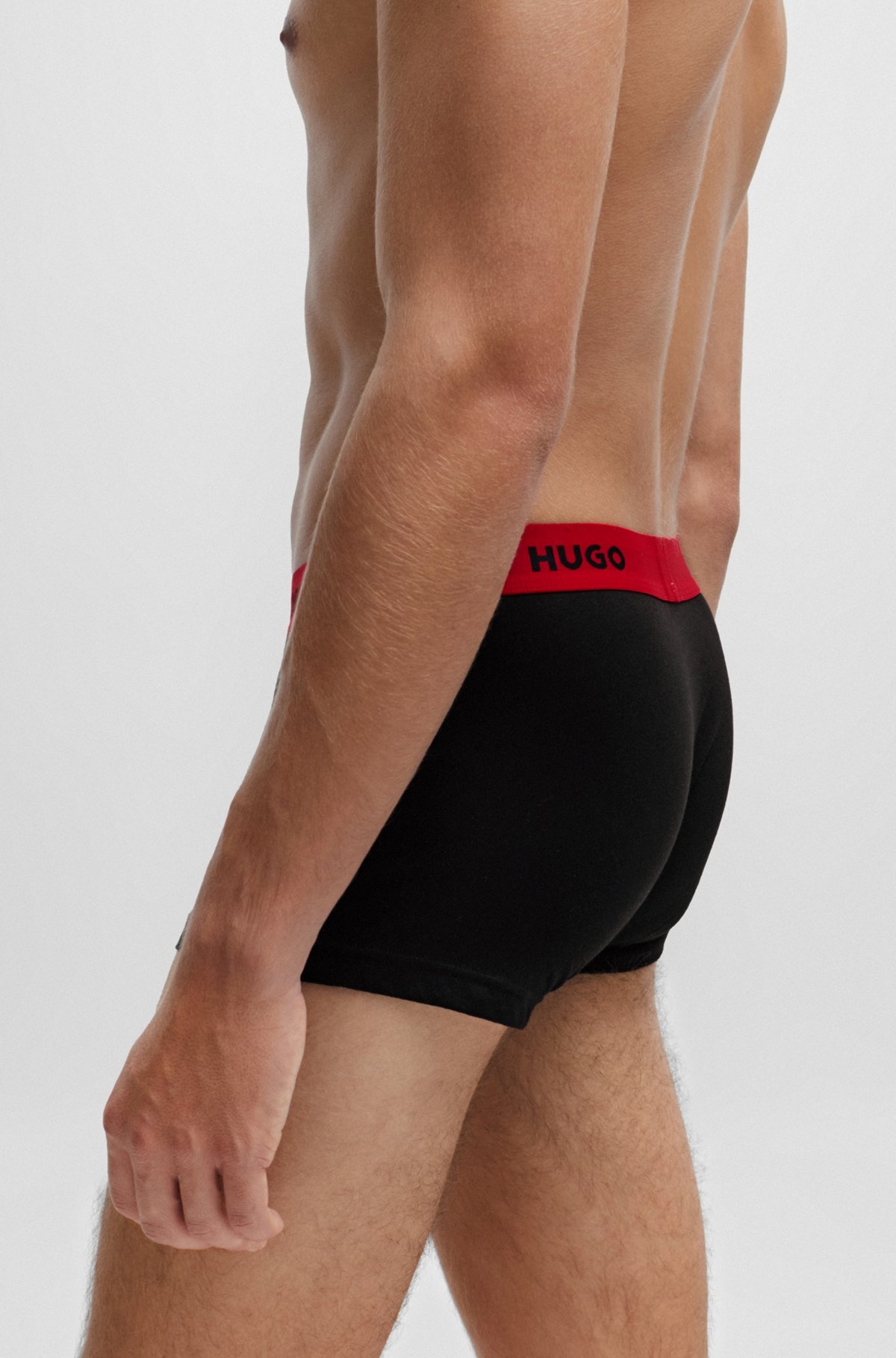 THREE-PACK OF LOGO-WAISTBAND TRUNKS IN STRETCH COTTON - 5