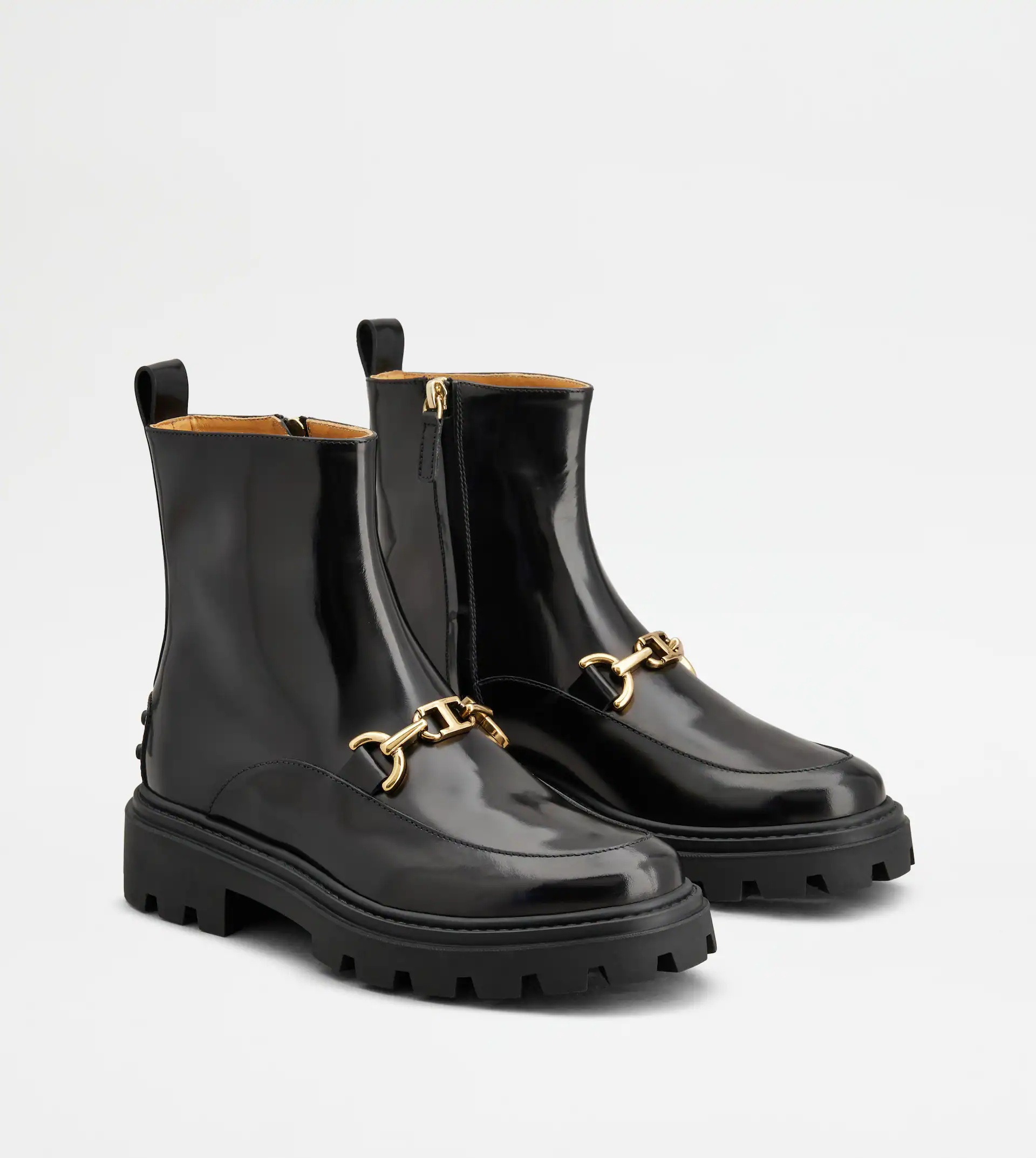 ANKLE BOOTS IN LEATHER - BLACK - 3