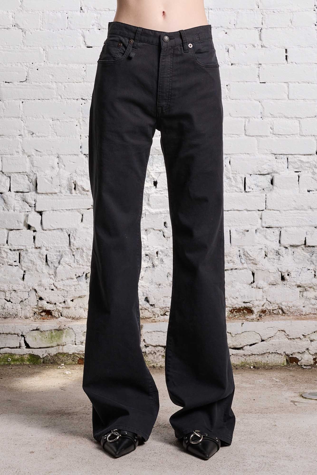 R13 JANE JEAN - BLACK BEDFORD CORD STRETCH | REVERSIBLE