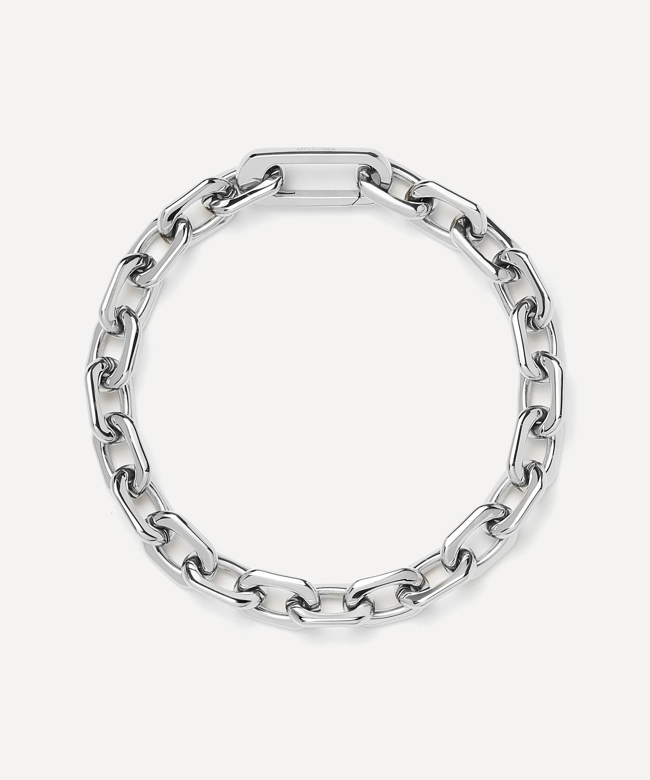 Platinum-Plated Square Paperclip Chain Bracelet - 1