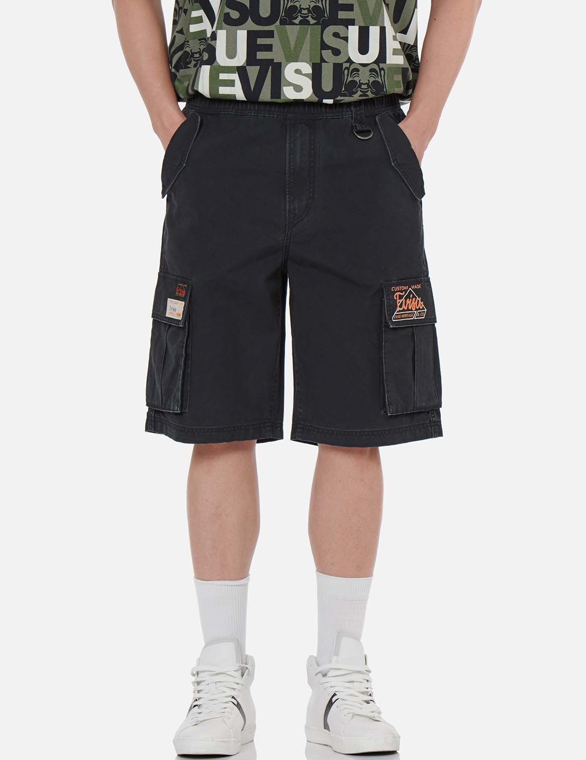 GODHEAD EMBROIDERY CARGO SHORTS - 4