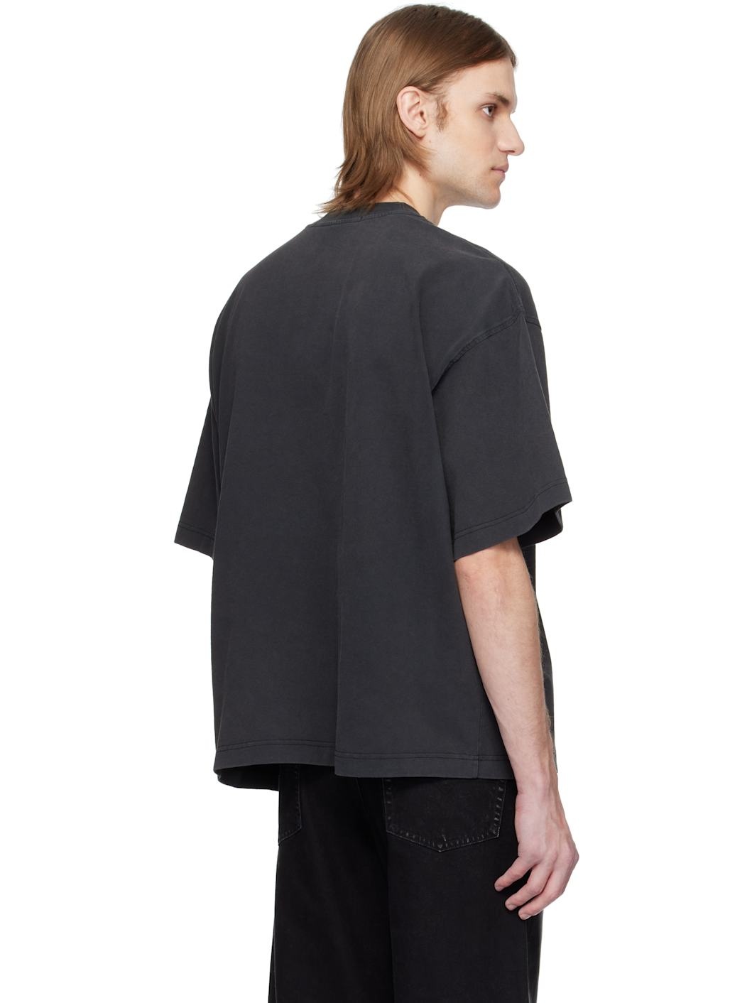 Black Battery Logo-Print Graphic T-shirt - 3