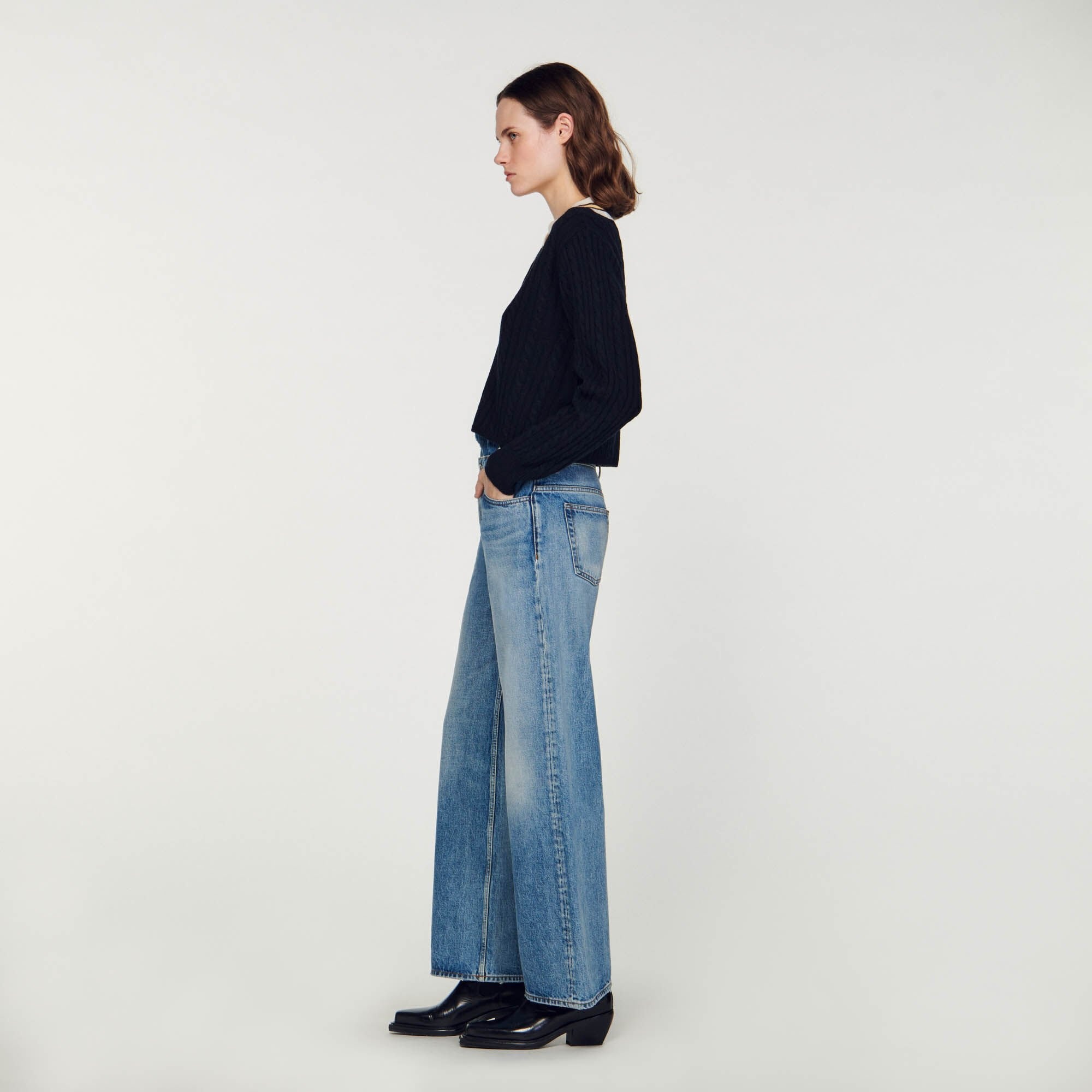 CONTRAST V-NECK JUMPER - 6
