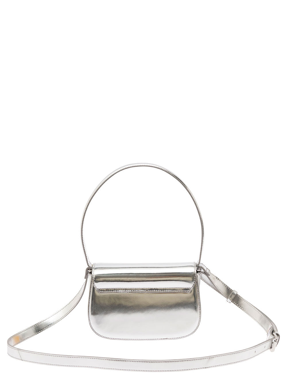 Diesel Women '1Dr' Silver-Tone Shoulder Bag With Oval D Patch In Lamintaed Leather Woman - 4