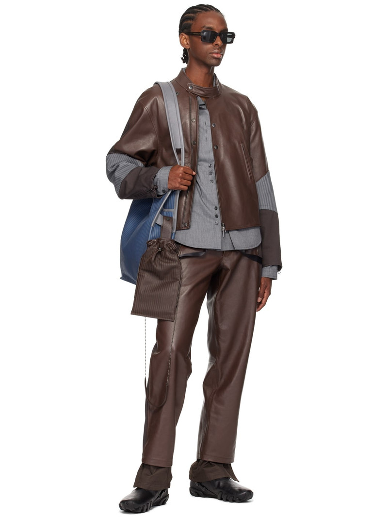 ecco.kollektive Brown Kiko Kostadinov Edition Milne Leather Trousers outlook