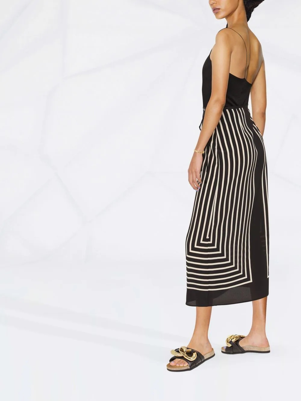 striped silk wrap skirt - 3