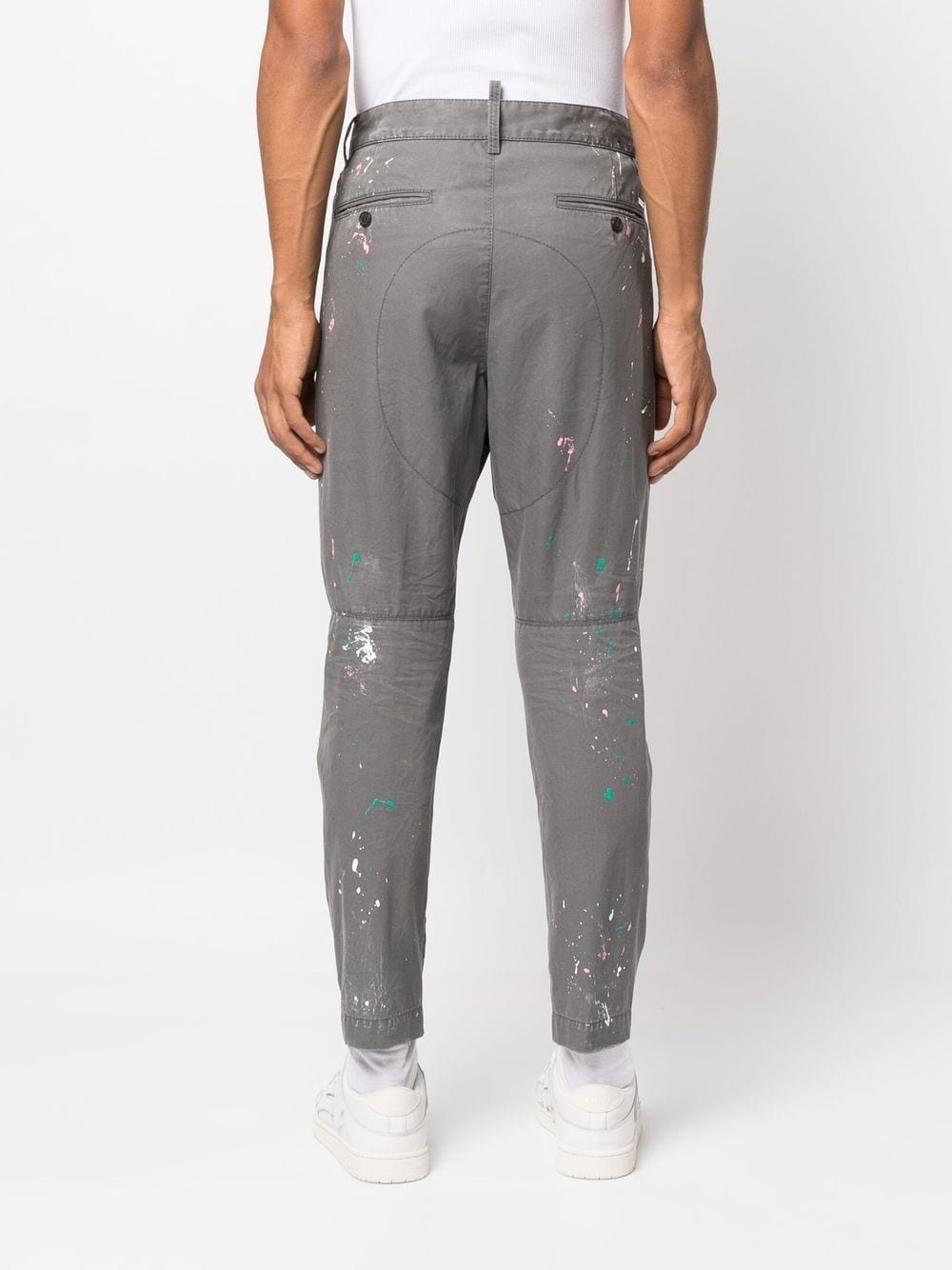 paint splatter-print trousers - 4