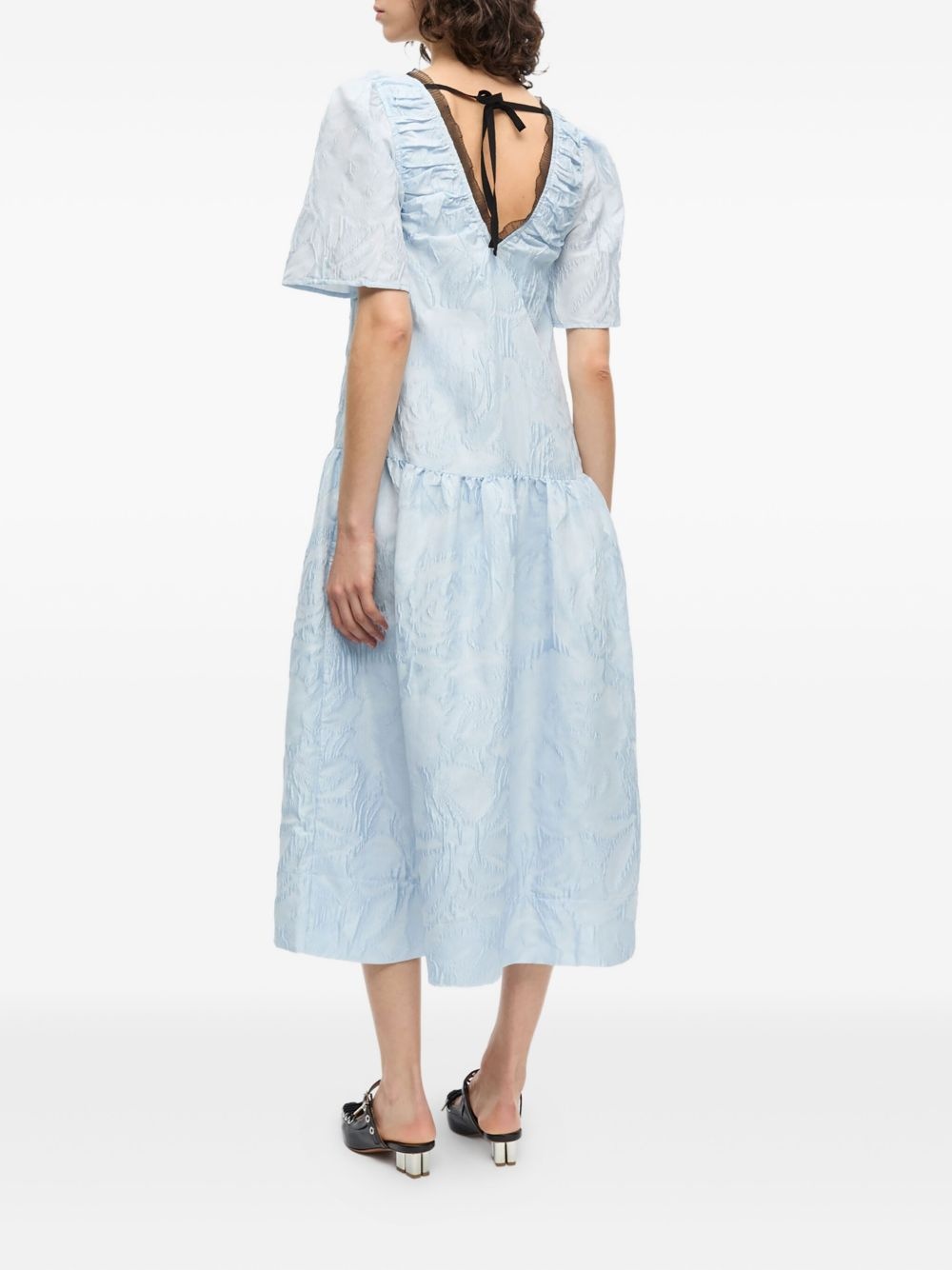 cloqué midi dress - 3